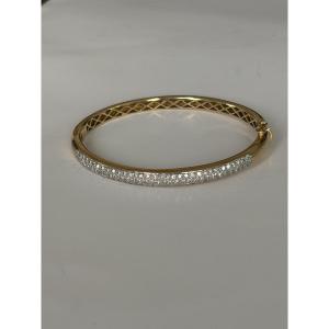7870 - Yellow Gold Clasp Bangle With 1.80 Ct Diamonds