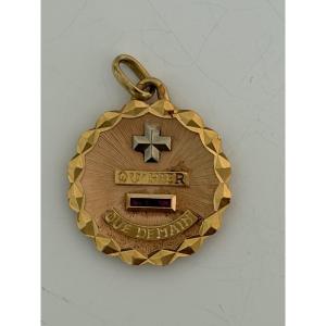 7892- Pendentif Médaille d'Amour Augis Or Jaune