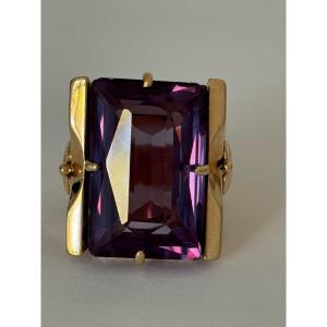7961 - Stunning Rose Gold Alexandrite Color-change Signet Ring