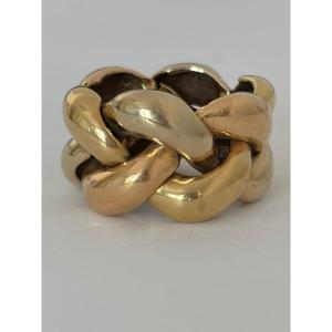8041 - Statement 3-tone Gold Braided Ring