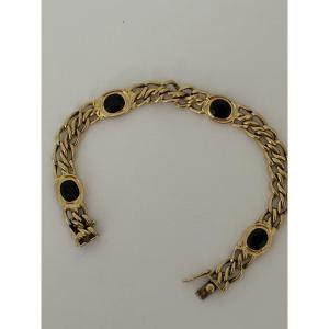8071 - Flexible Vintage Yellow Gold Sapphire Bracelet