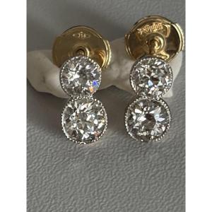 1131 - Yellow Gold Diamond Earrings