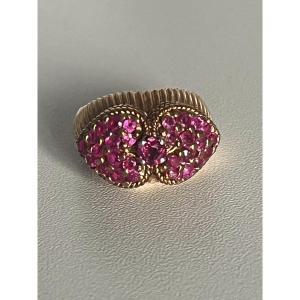 5361- Bague Vintage Or Jaune Rubis