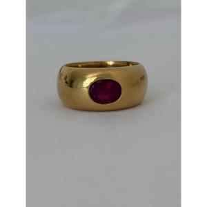 7821 - Yellow Gold Ruby Bangle Ring