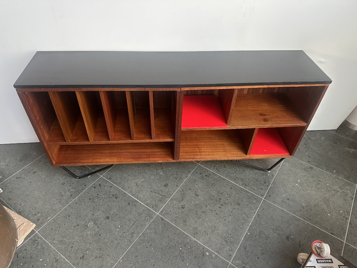 Vintage Vinyl Record Cabinet, 1960s-photo-3