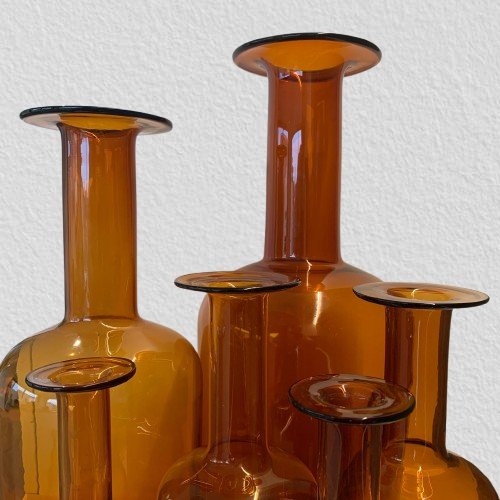 Ensemble De Six Bouteilles « Gulvvase » d'Otto Brauer Pour Kastrup Holmegaard -photo-2