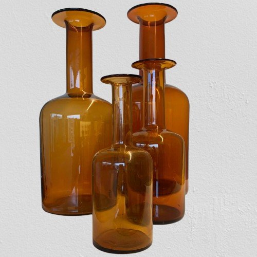 Ensemble De Six Bouteilles « Gulvvase » d'Otto Brauer Pour Kastrup Holmegaard -photo-3