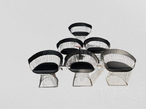 Chaises En Fil De Fer De Style Platner -photo-1