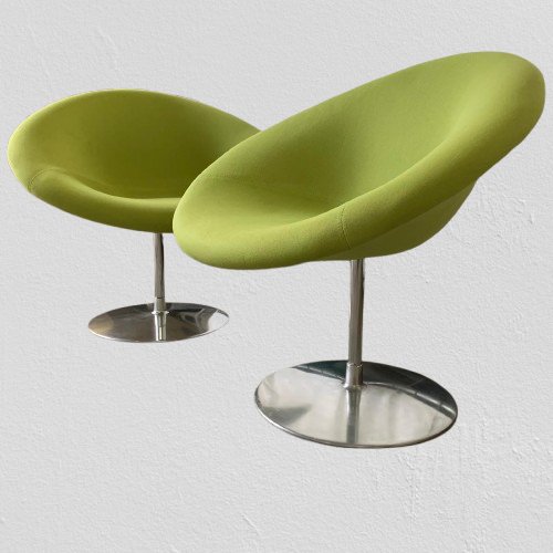 2 Globe Swivel Armchairs By Pierre Paulin For Artifort -photo-3