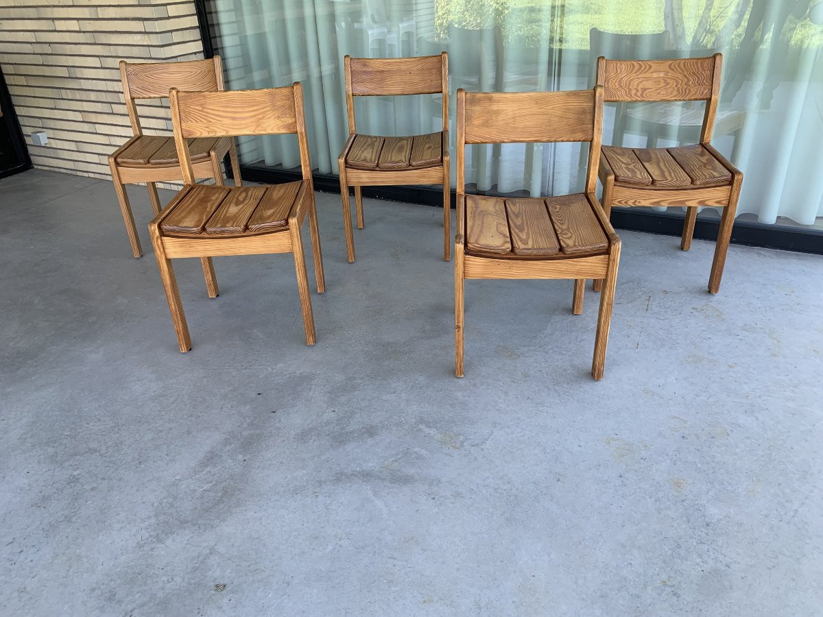 Chaises De Salle à Manger En Pin Douglas -photo-1
