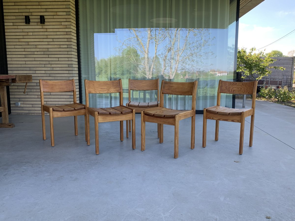 Chaises De Salle à Manger En Pin Douglas -photo-7