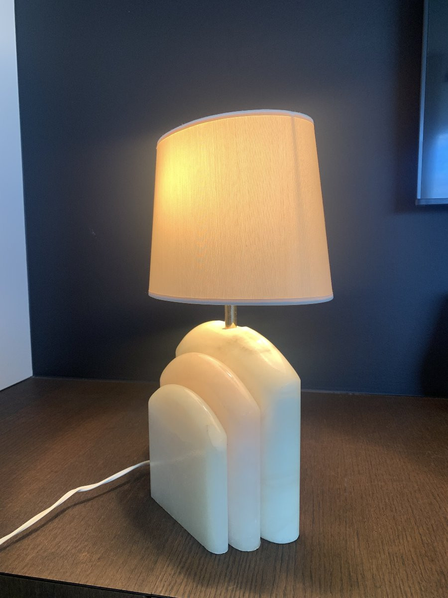 Hollywood Regency Marble Table Lamp-photo-3