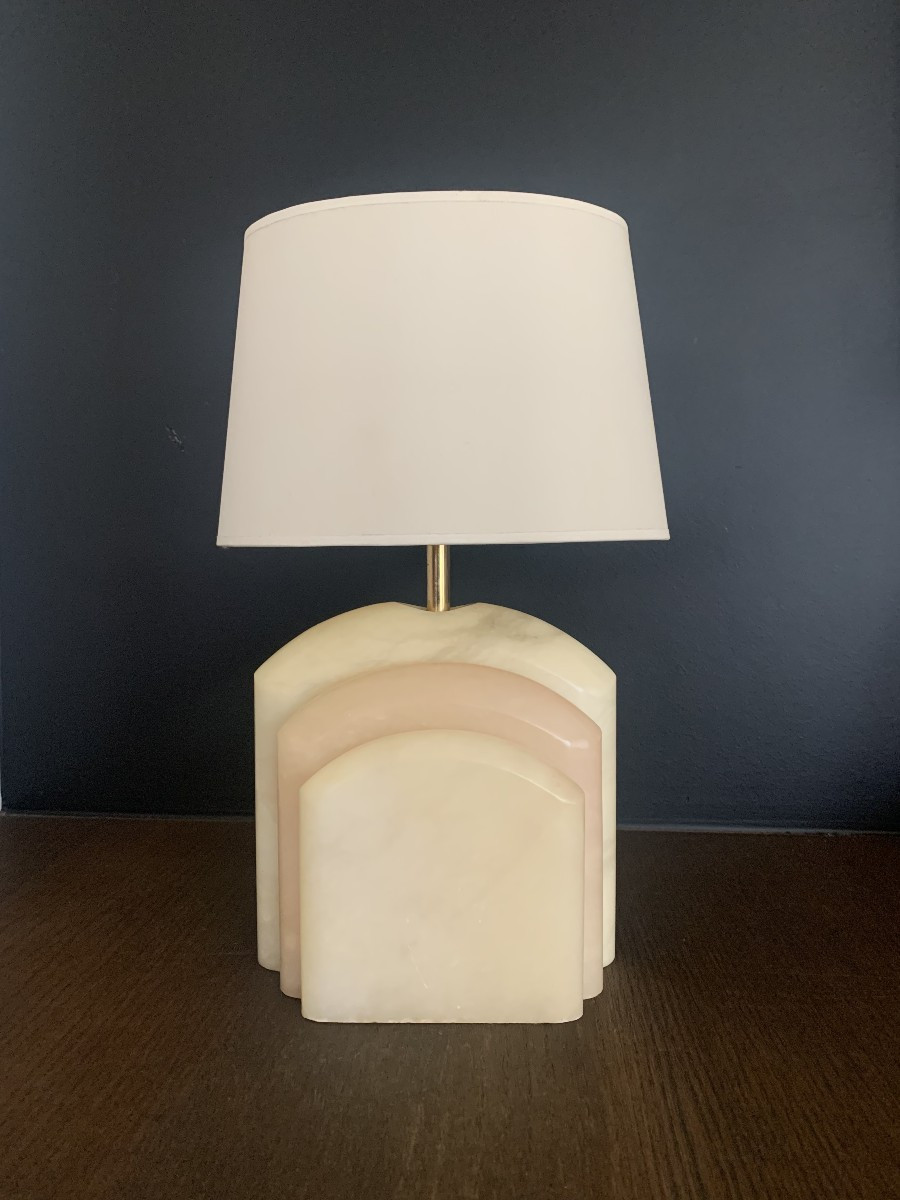 Hollywood Regency Marble Table Lamp