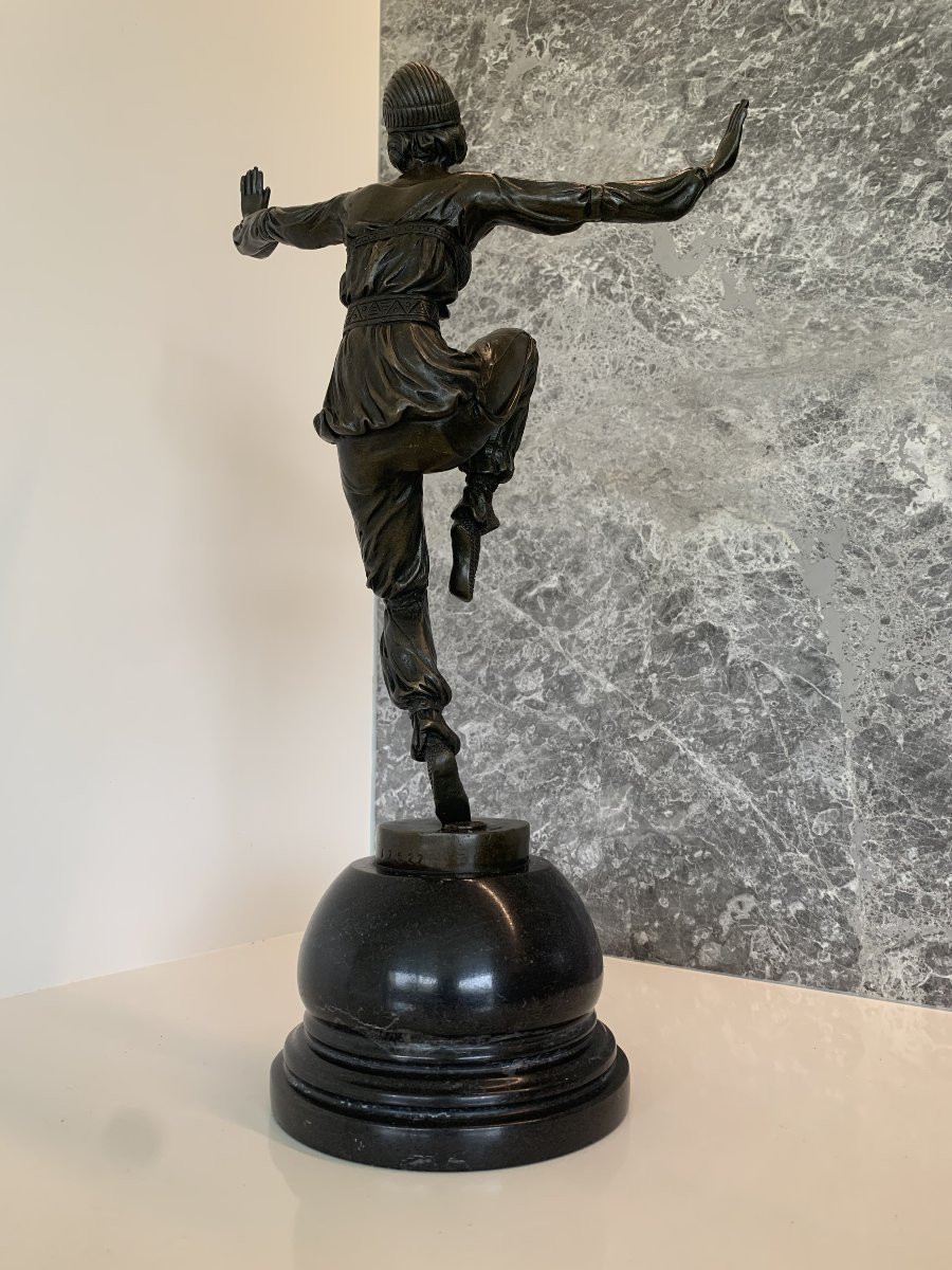 Sculpture De Danseuse En Bronze Art Déco Par Pierre Lauel-photo-7