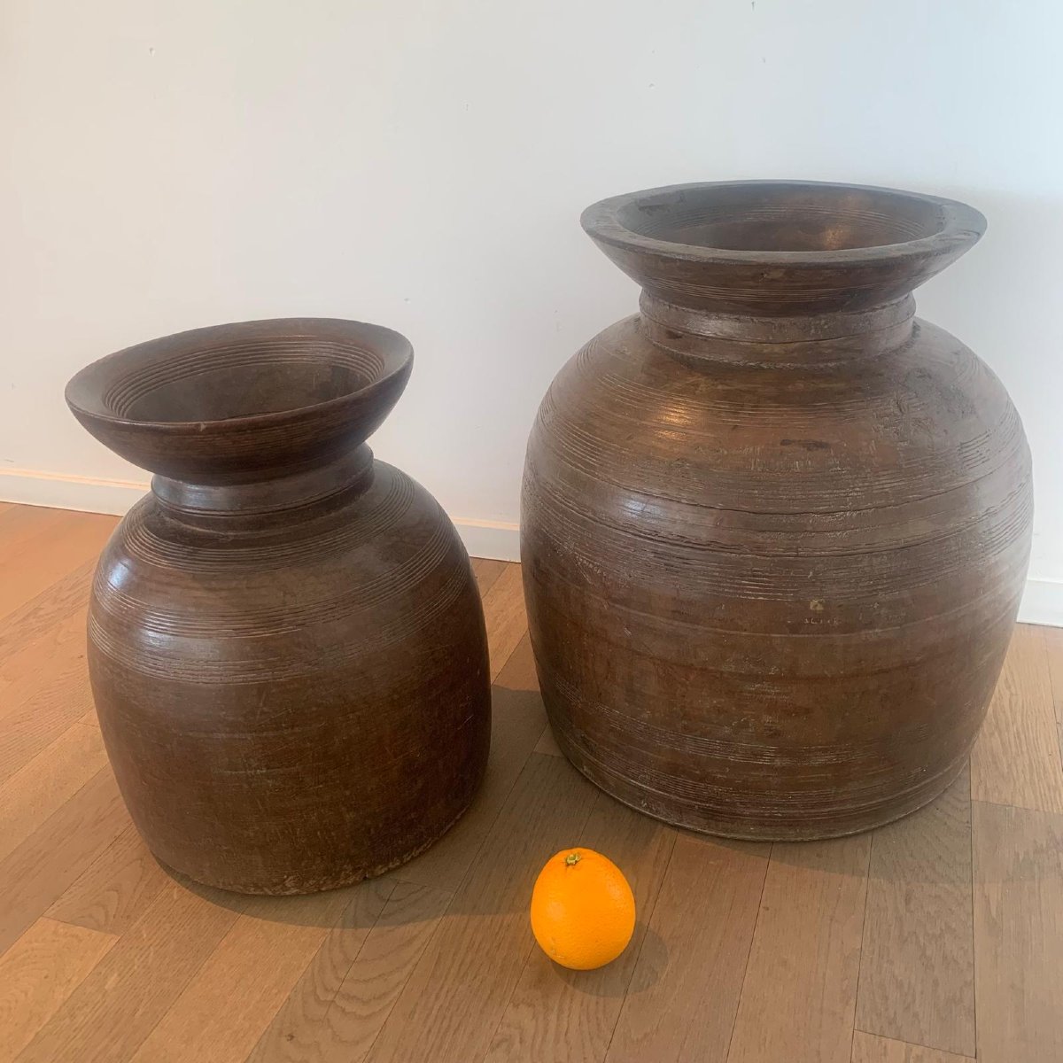 2 Antique Wooden Pitchers  -photo-1