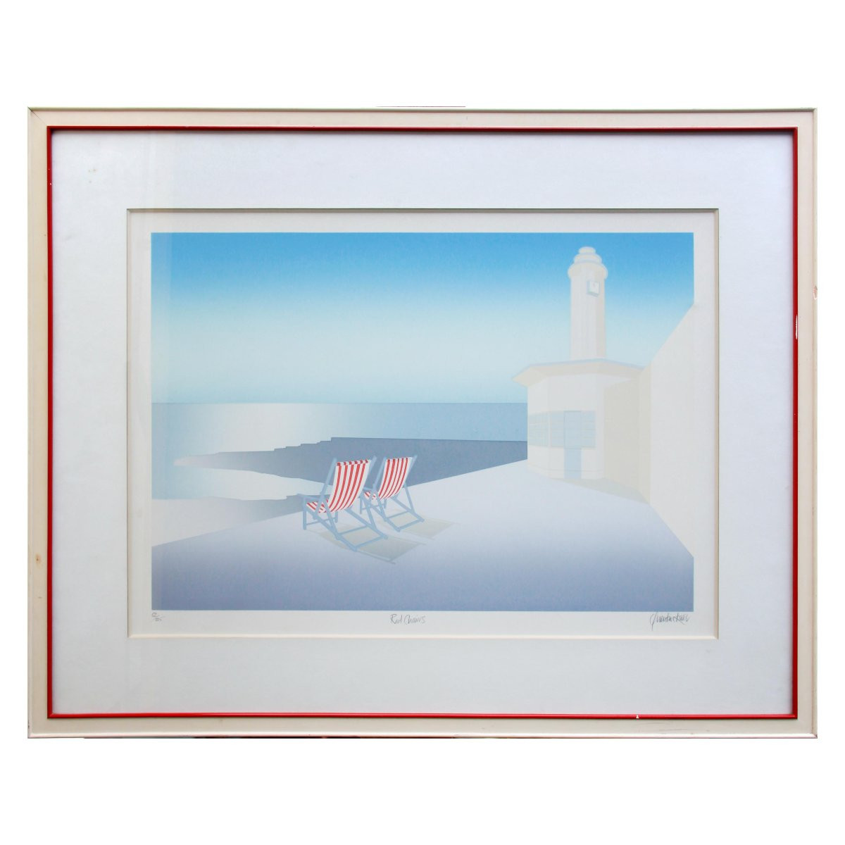 Lithographie « Chaises Rouges » d'Ole Kurtzau "-photo-1