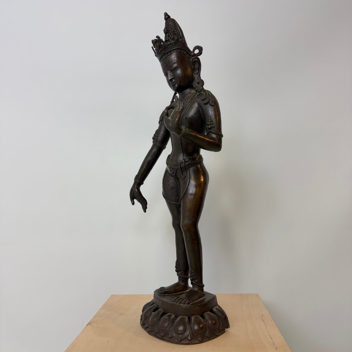 Statue tibétaine en bronze représentant le Bodhisattva-photo-7