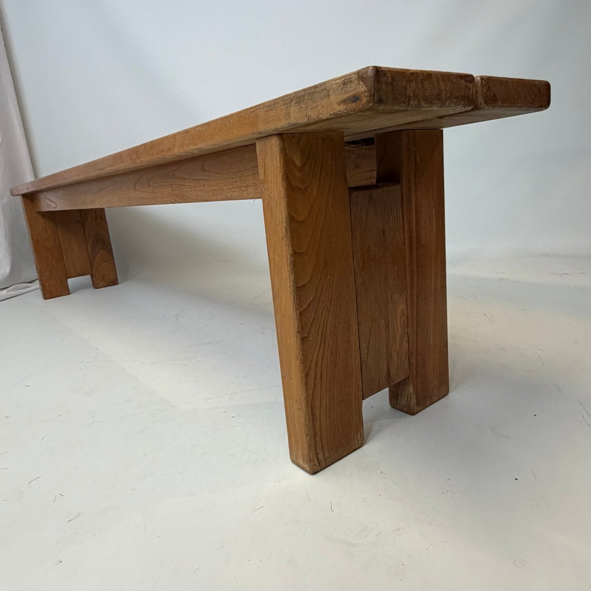 Brutalist Bench Made Of Elm Planks-photo-2