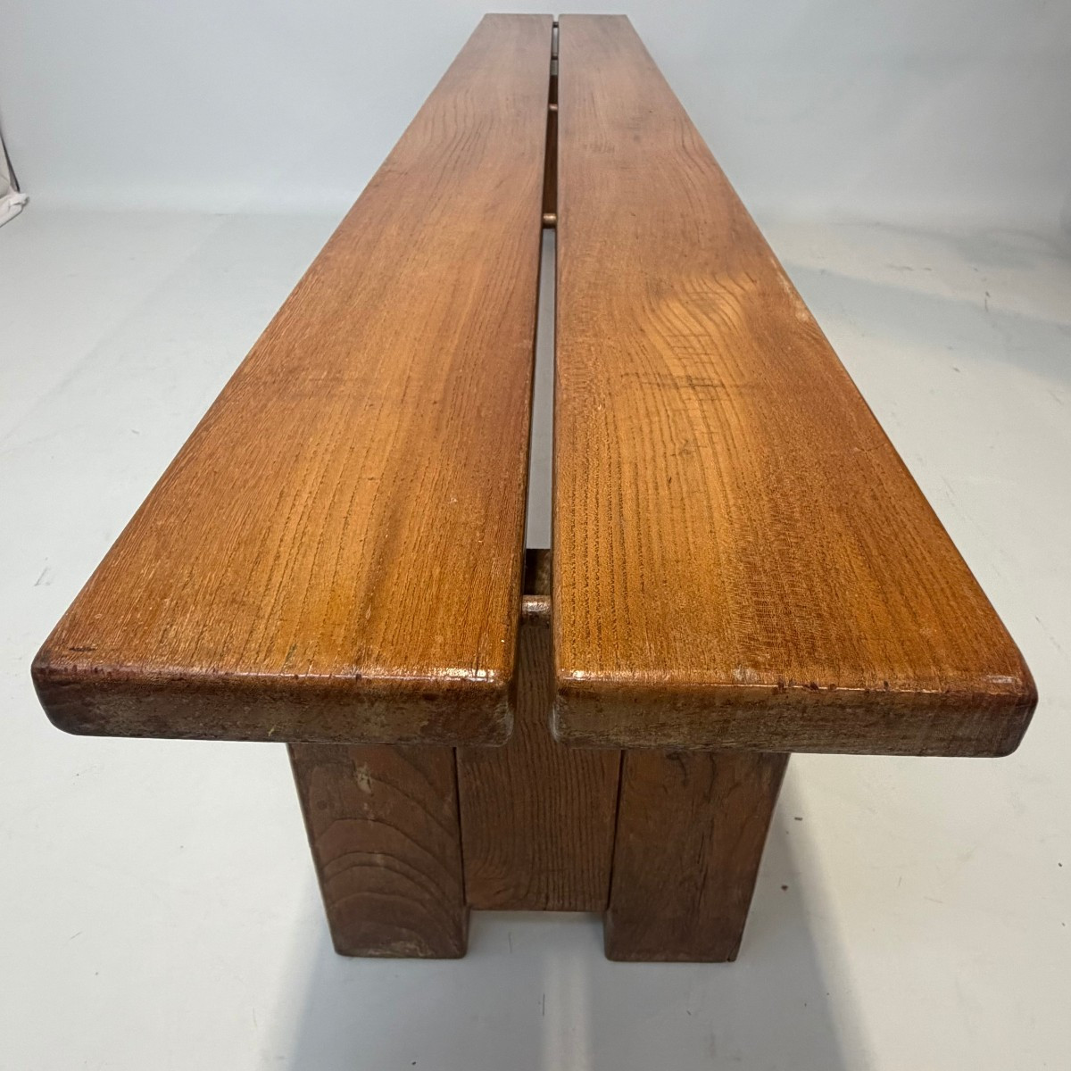 Brutalist Bench Made Of Elm Planks