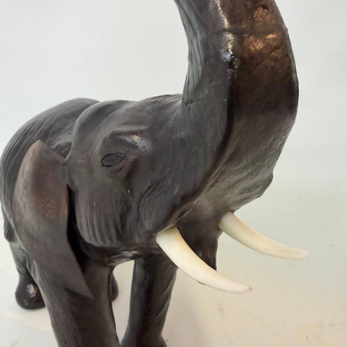 Mid-century Leather Elephant -photo-2