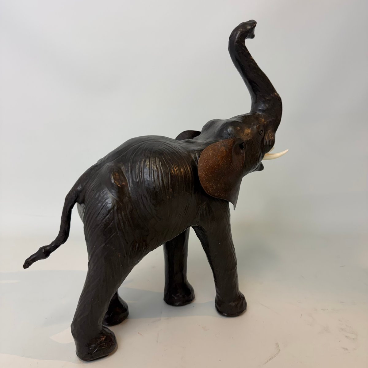 Mid-century Leather Elephant -photo-3