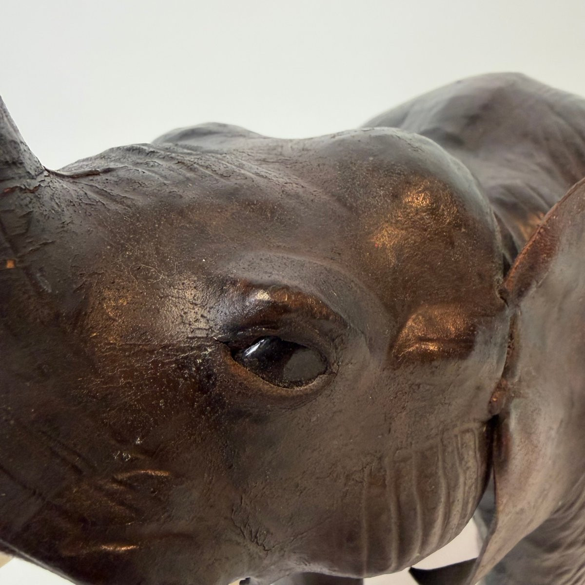 Mid-century Leather Elephant -photo-4