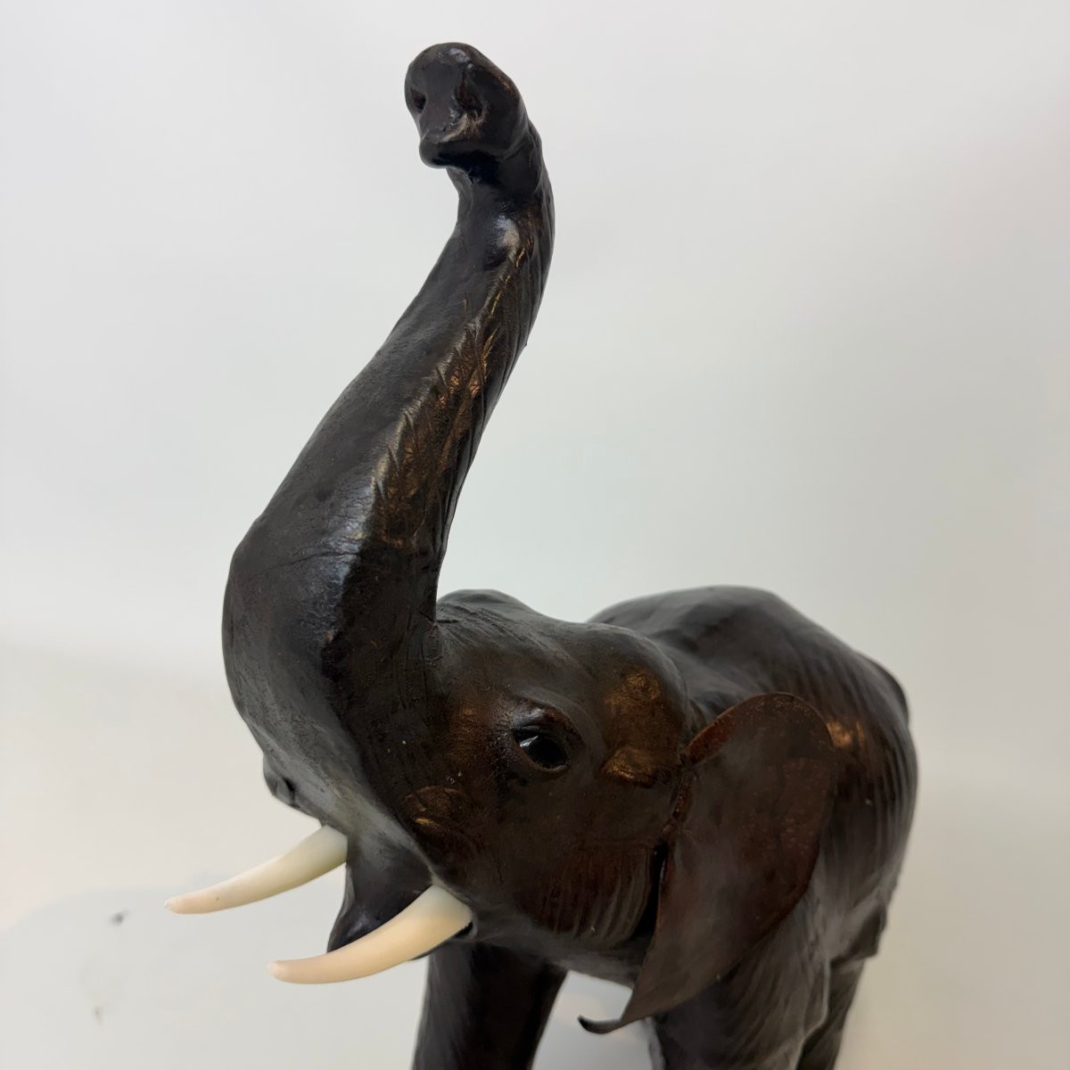Mid-century Leather Elephant -photo-1