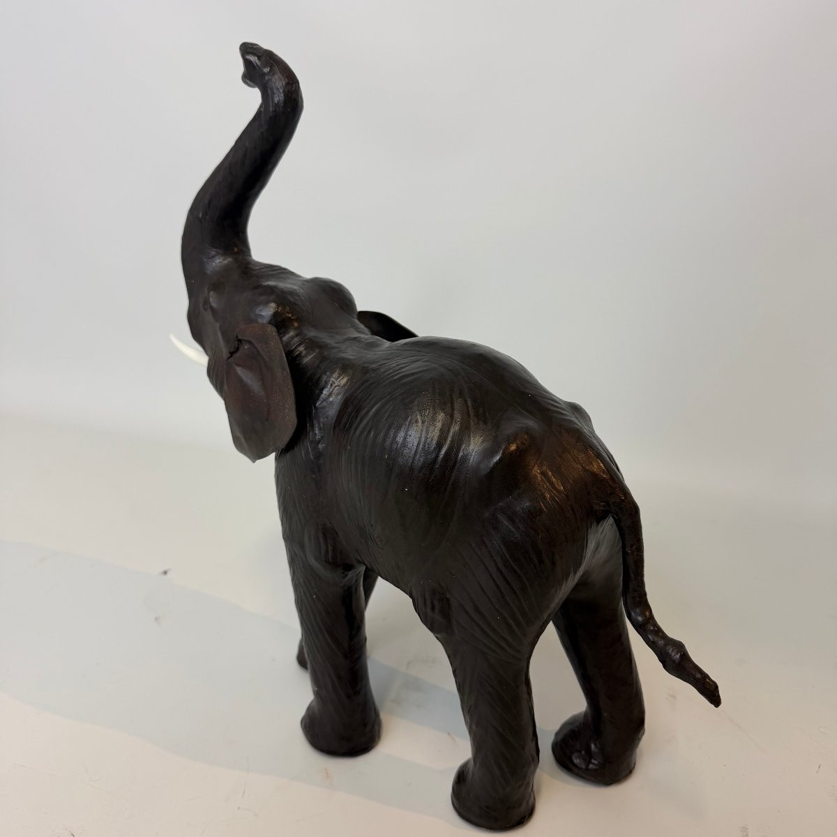 Mid-century Leather Elephant -photo-2