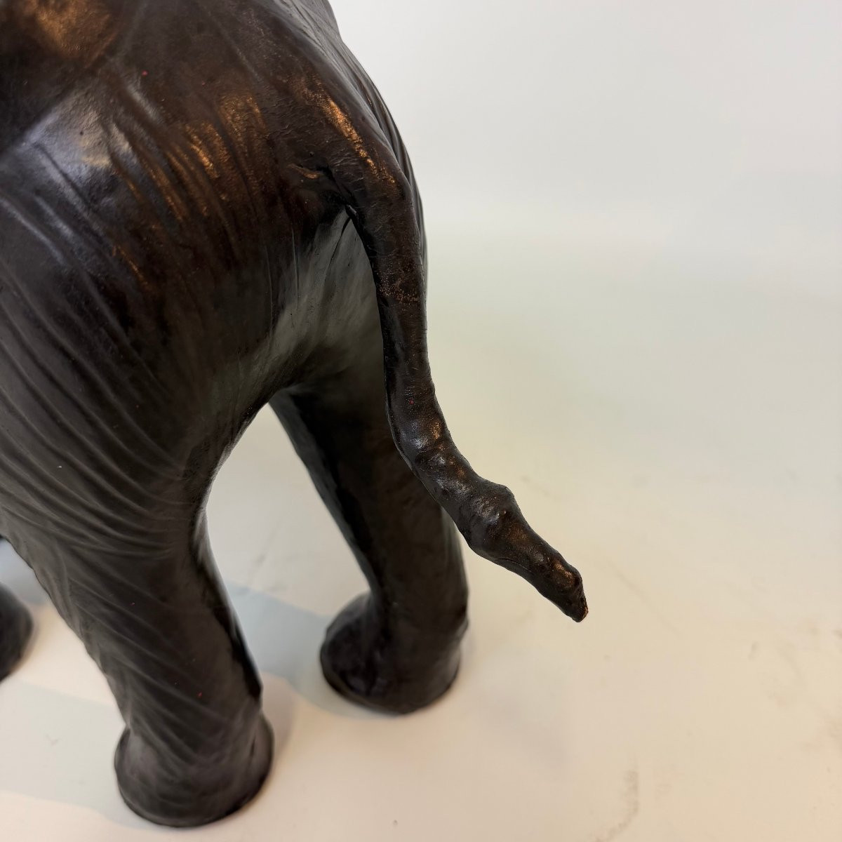 Mid-century Leather Elephant -photo-3