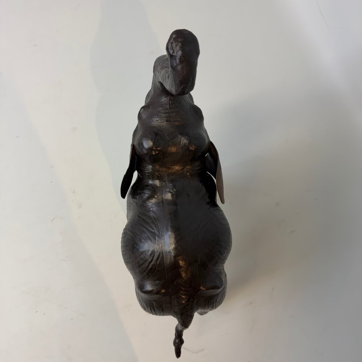 Mid-century Leather Elephant -photo-4