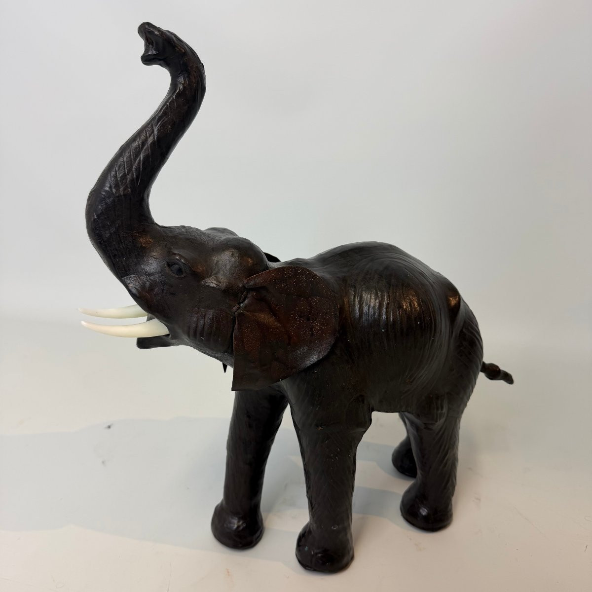 Mid-century Leather Elephant -photo-6