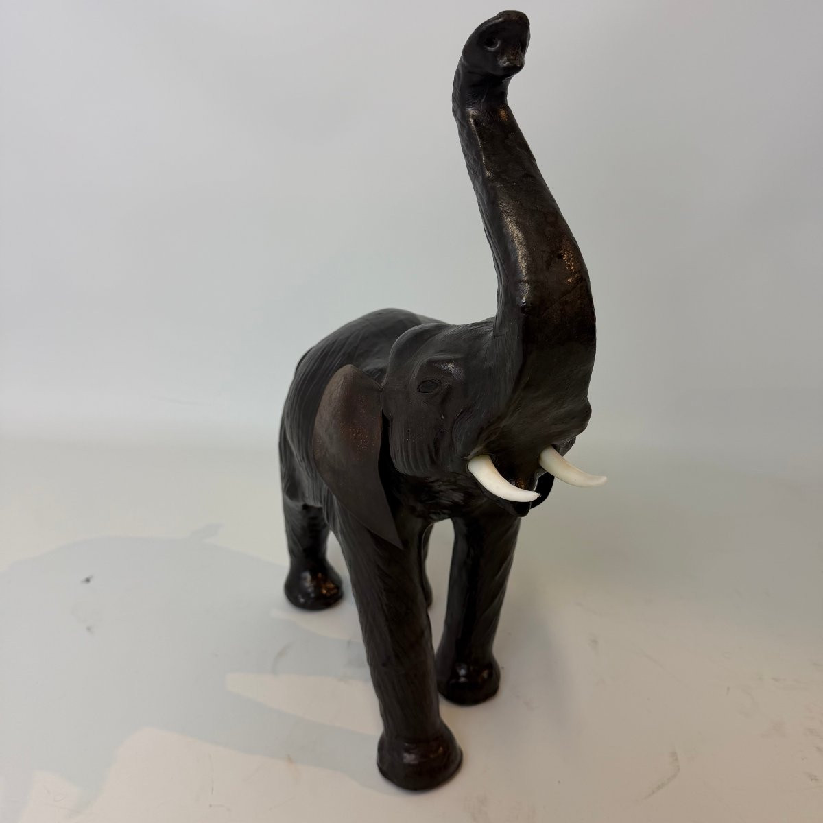 Mid-century Leather Elephant -photo-7