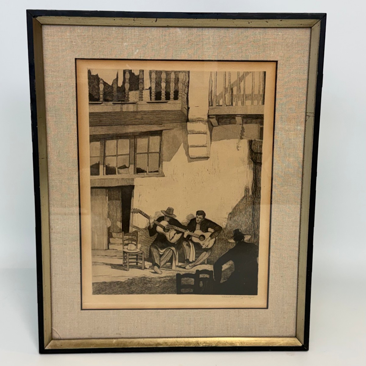 Gravure « Guitaristes » par Charles Swyncop 