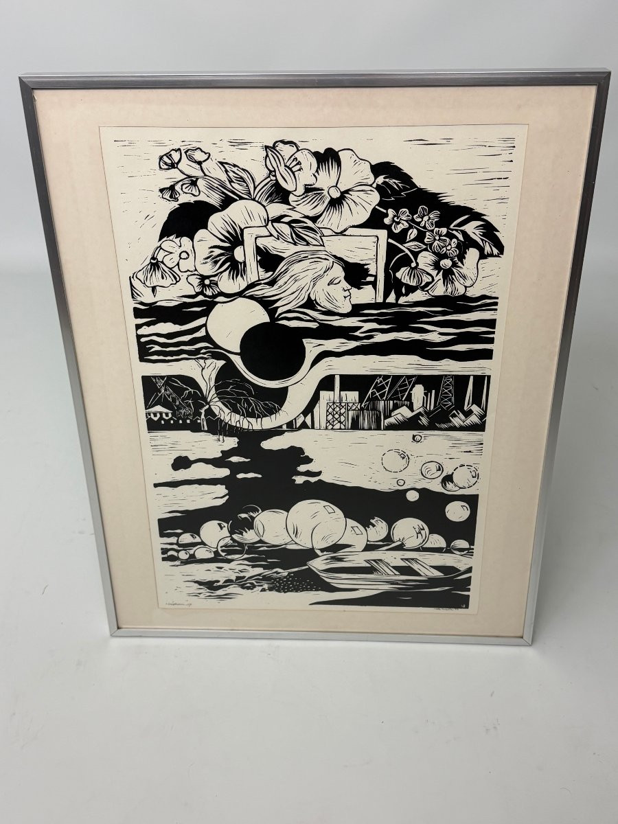 Linogravure ‘Soapdream’ par Bernadette Vereecke -photo-7