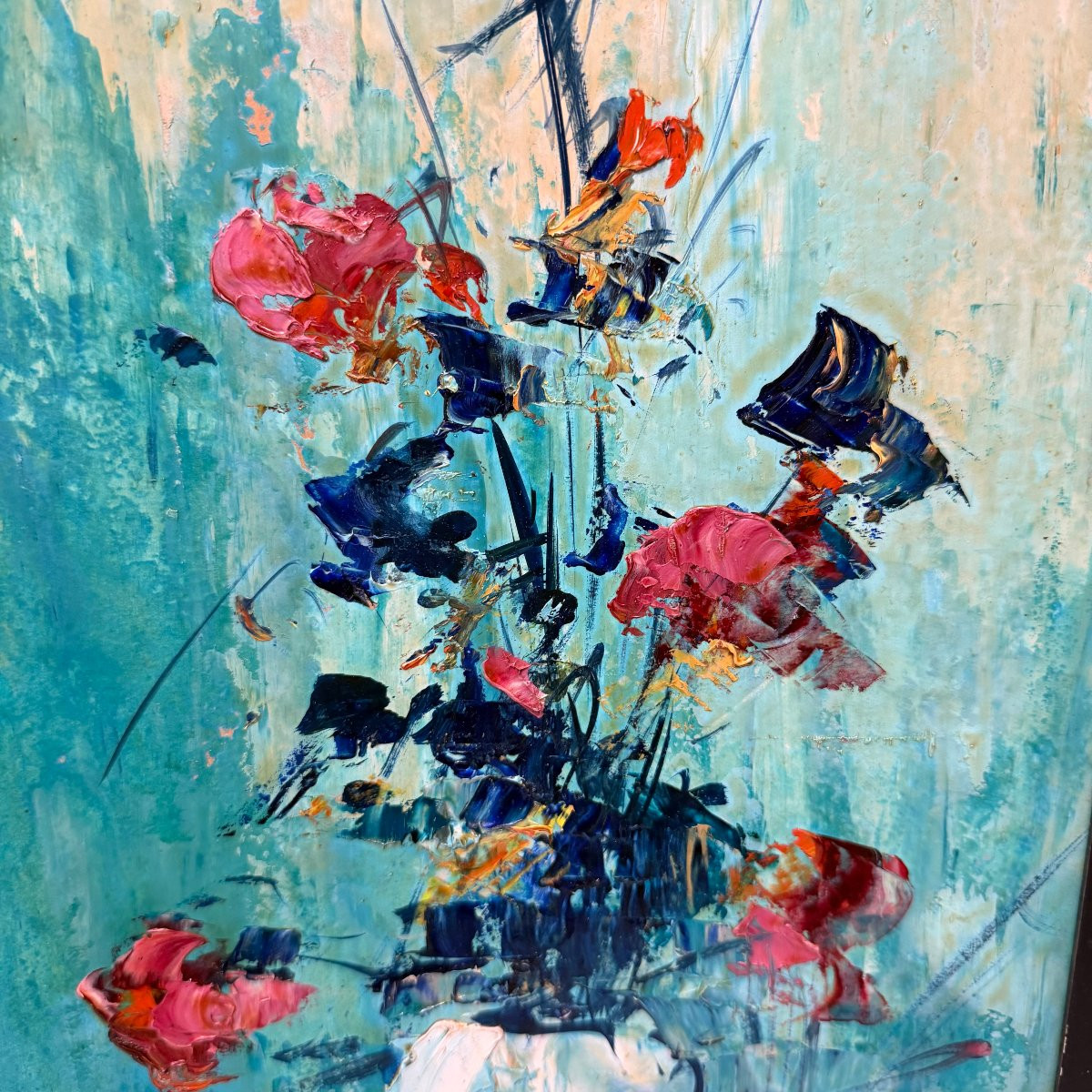 Nature morte abstraite d'un vase avec des fleurs-photo-4