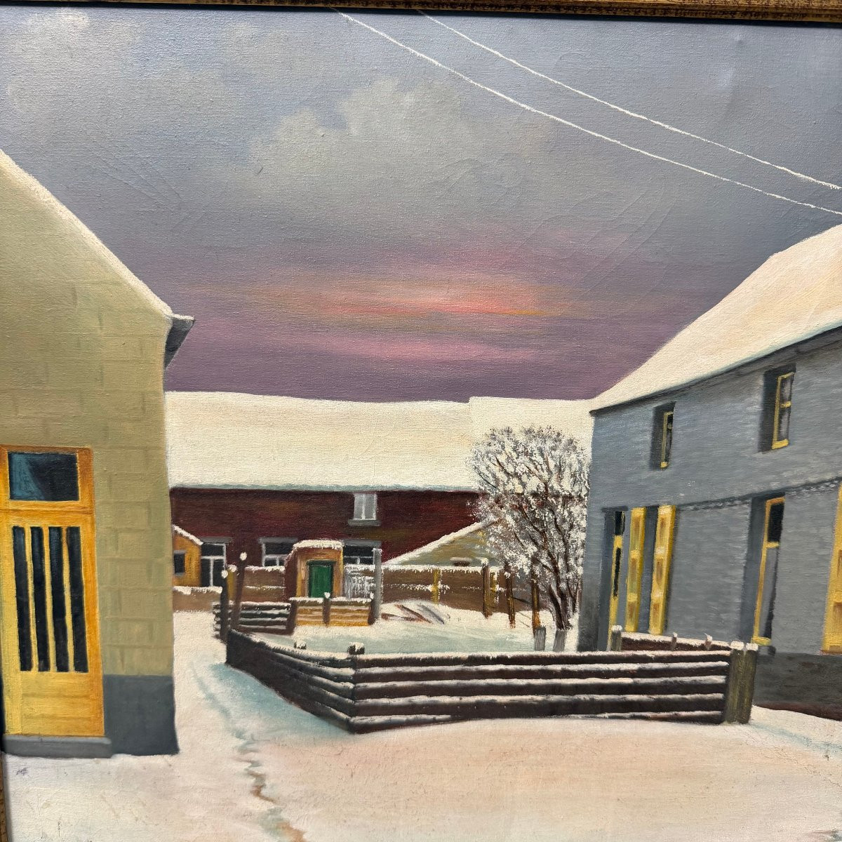 Oil On Canvas “cour Boraine” By Sicx -photo-2