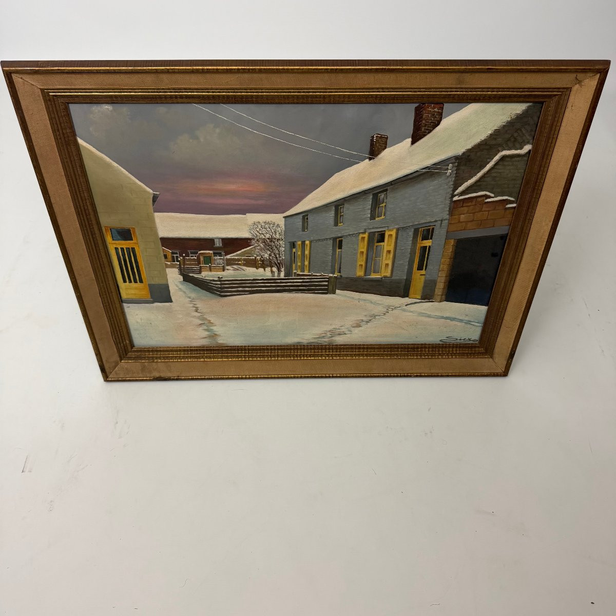 Oil On Canvas “cour Boraine” By Sicx -photo-3