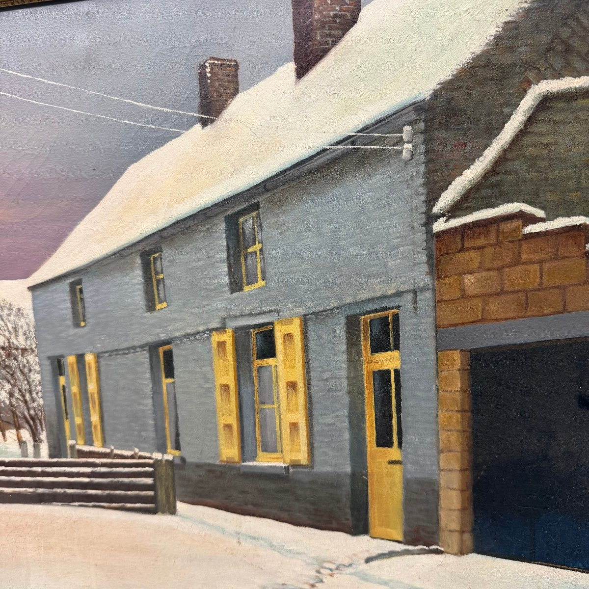 Oil On Canvas “cour Boraine” By Sicx -photo-4