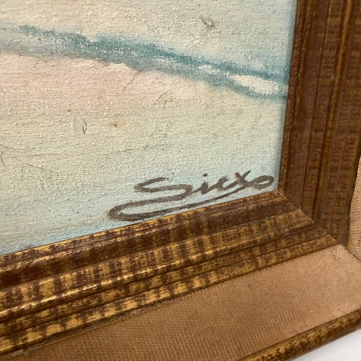 Oil On Canvas “cour Boraine” By Sicx -photo-3