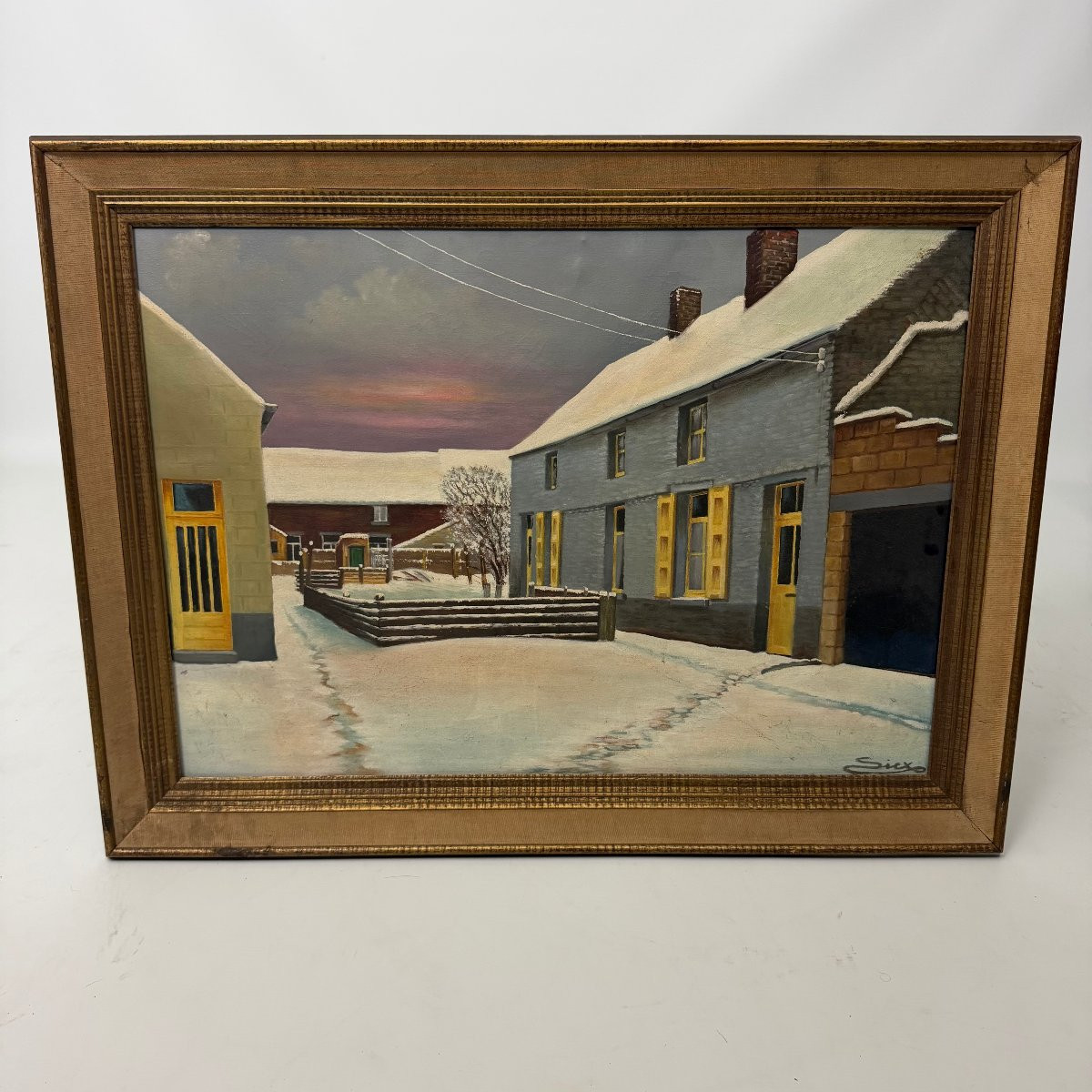 Oil On Canvas “cour Boraine” By Sicx -photo-4