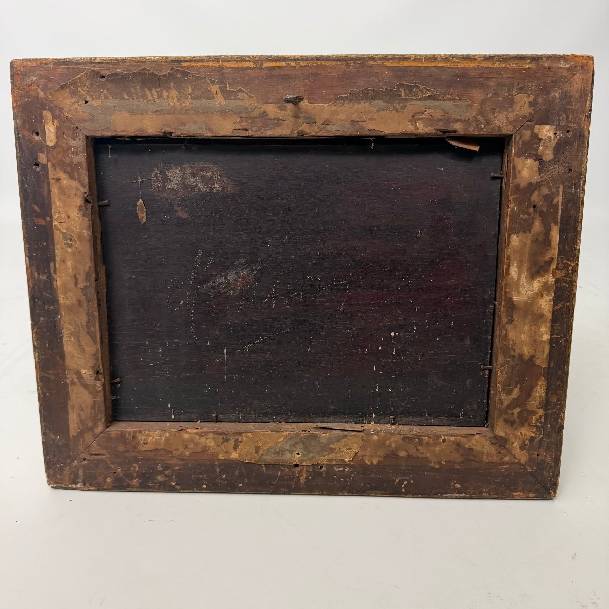 Huile sur panneau, paysage rural de l'École de La Haye -photo-4