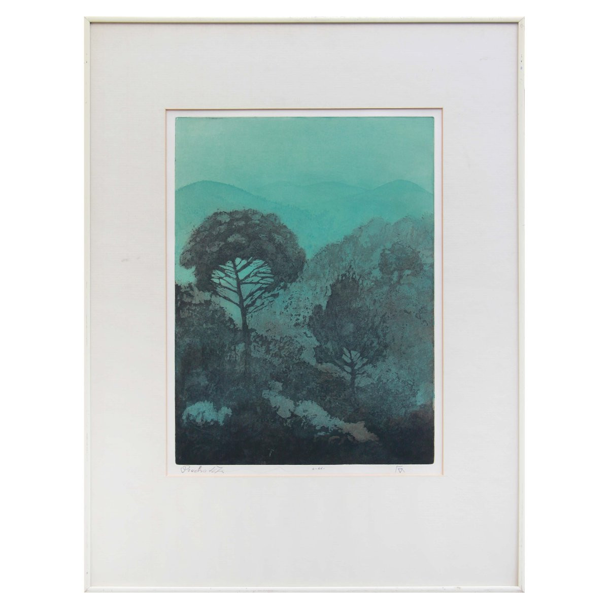 Gravure en couleur « Crépuscule en Provence » par Willy Belinfante-Sauerbier -photo-2