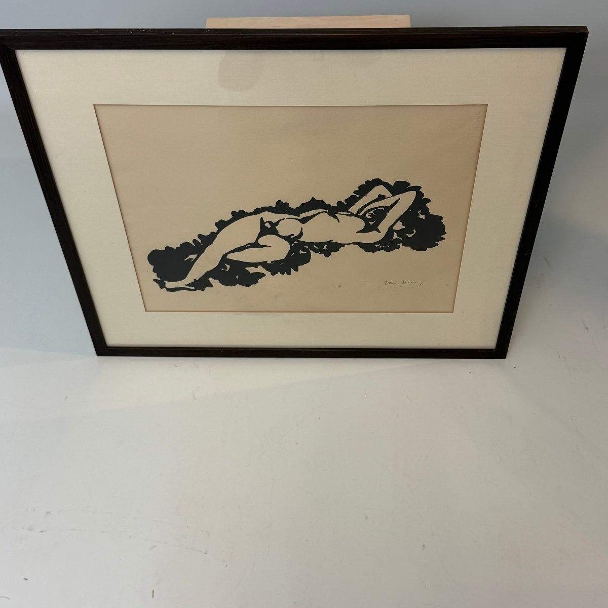 Linogravure « nu allongé » par Maurice Van Saene -photo-4