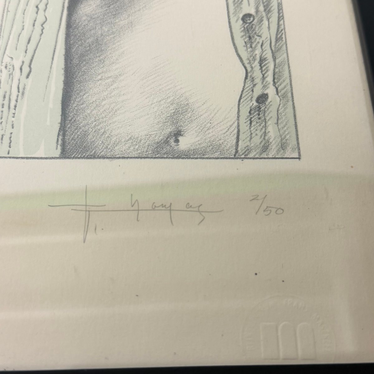 Lithographie d'un nu féminin par Eddy Thomas -photo-6