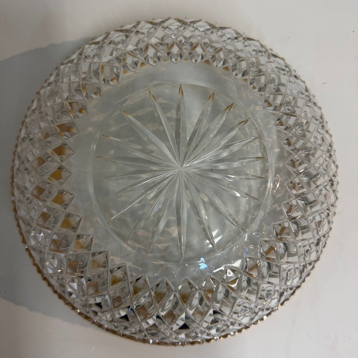 Bol en cristal ancien avec bordure dorée. -photo-6