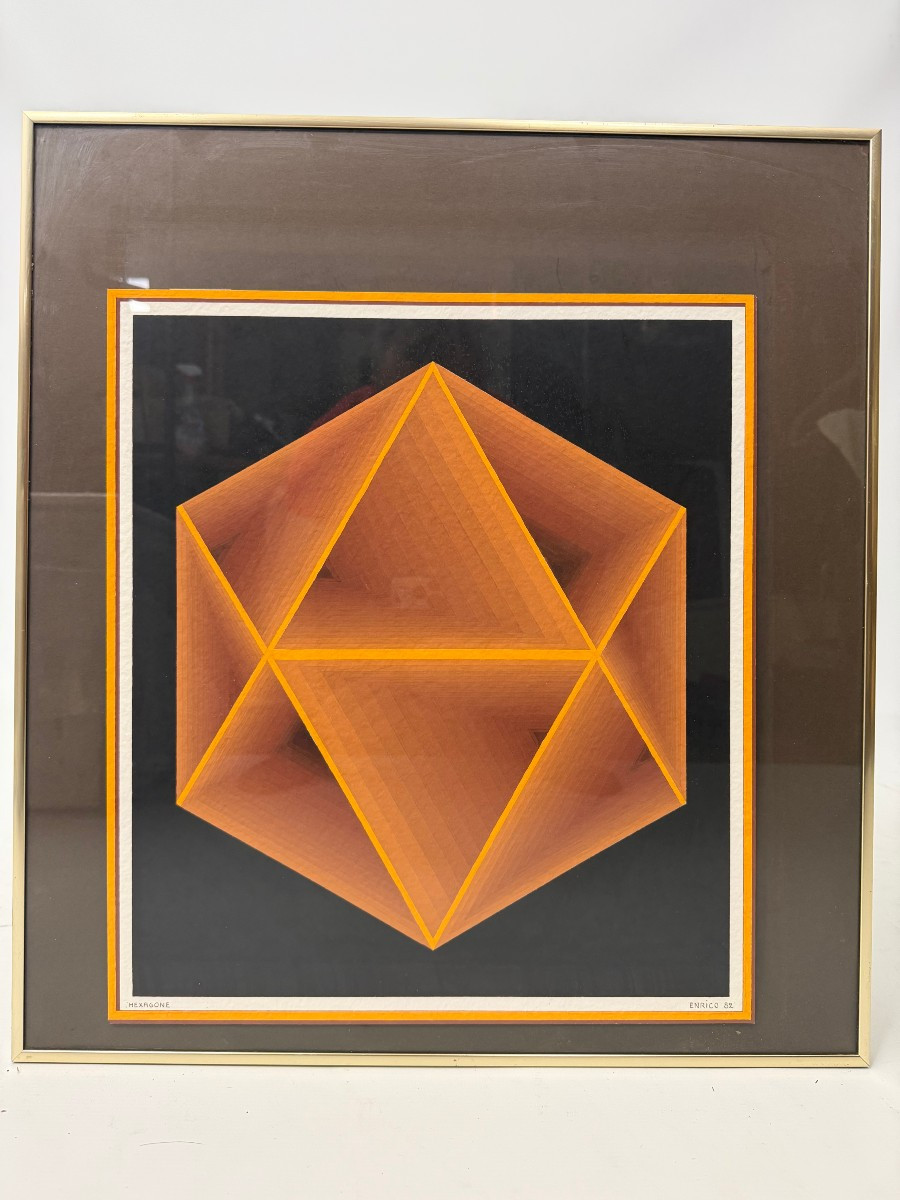 Op art « Hexagone » par Enrico