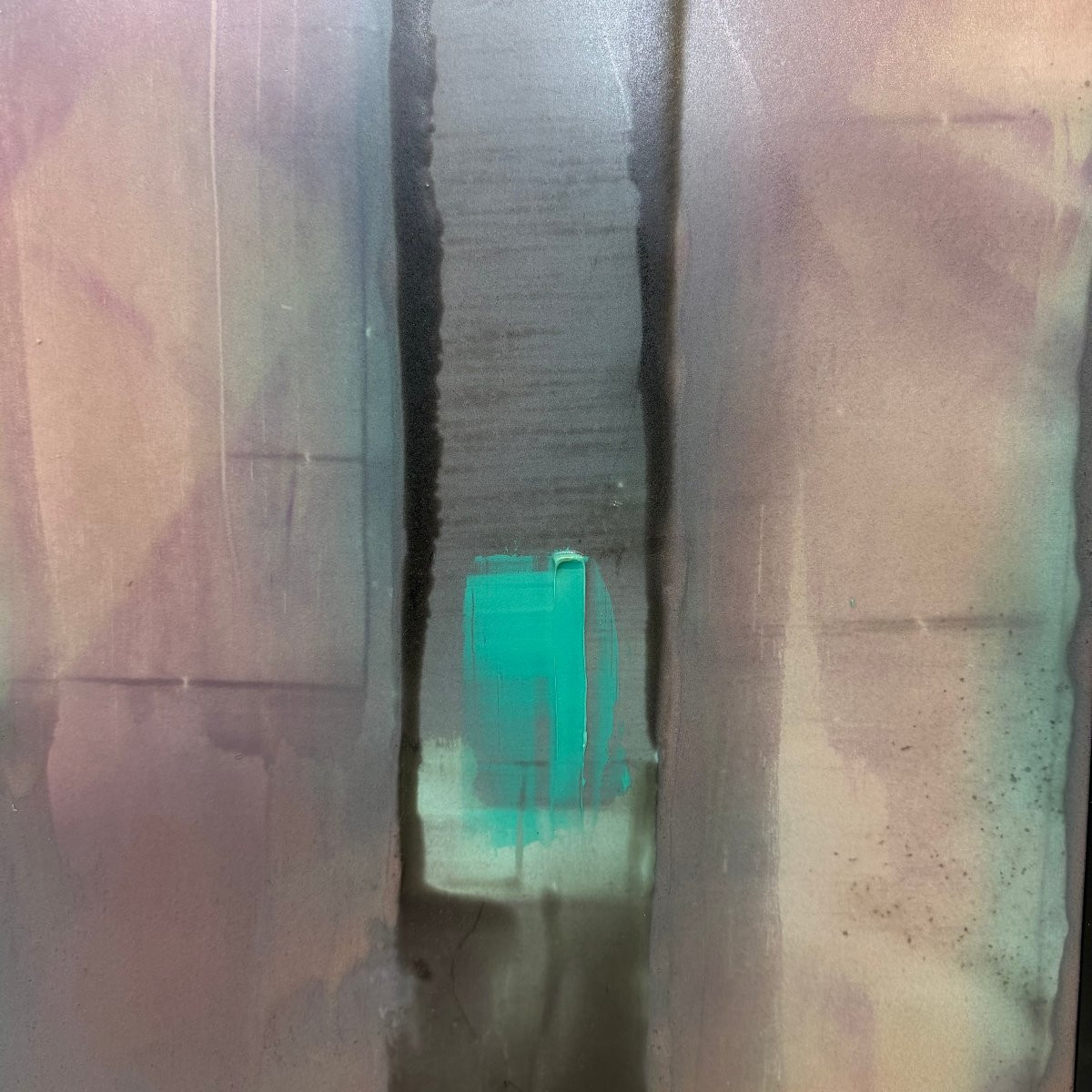 « Turquoise », huile sur panneau par Christine Ravaux-photo-3