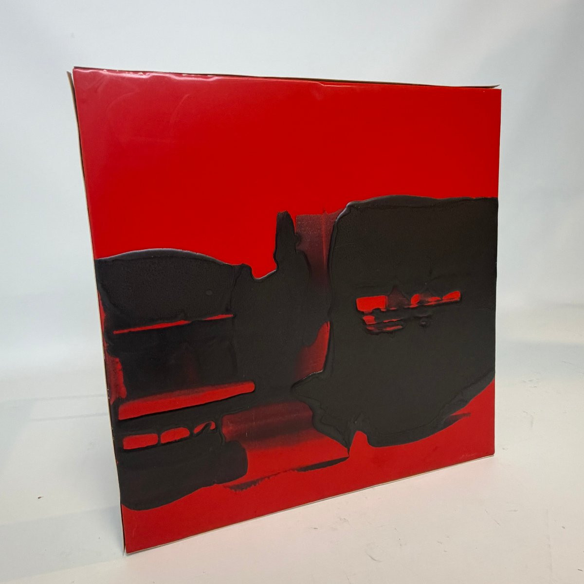 « Noir et rouge », huile sur panneau de Christine Ravaux-photo-2