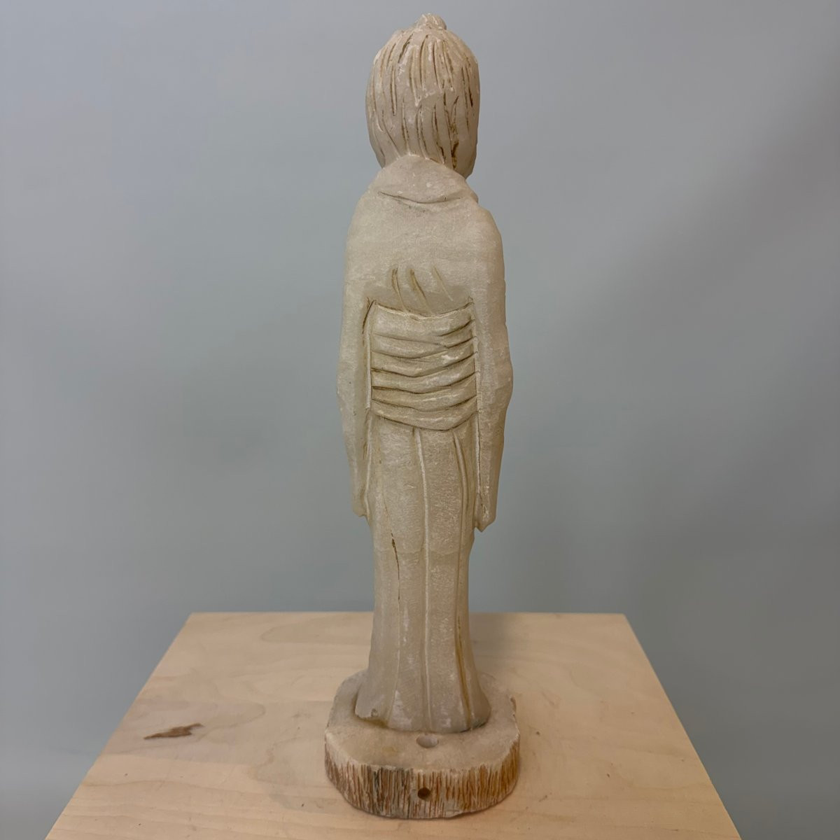 Statue en albâtre représentant une femme asiatique-photo-3