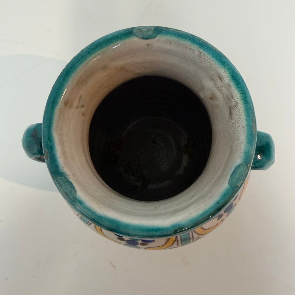 Majolica-style Vase With Two Handles -photo-4